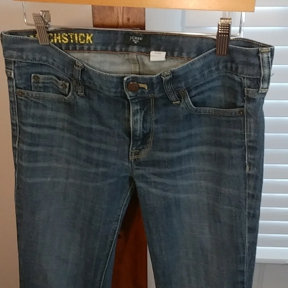 J Crew Basic Matchstick Stretch Womens Blue Denim Capri Jean Pants Size 30